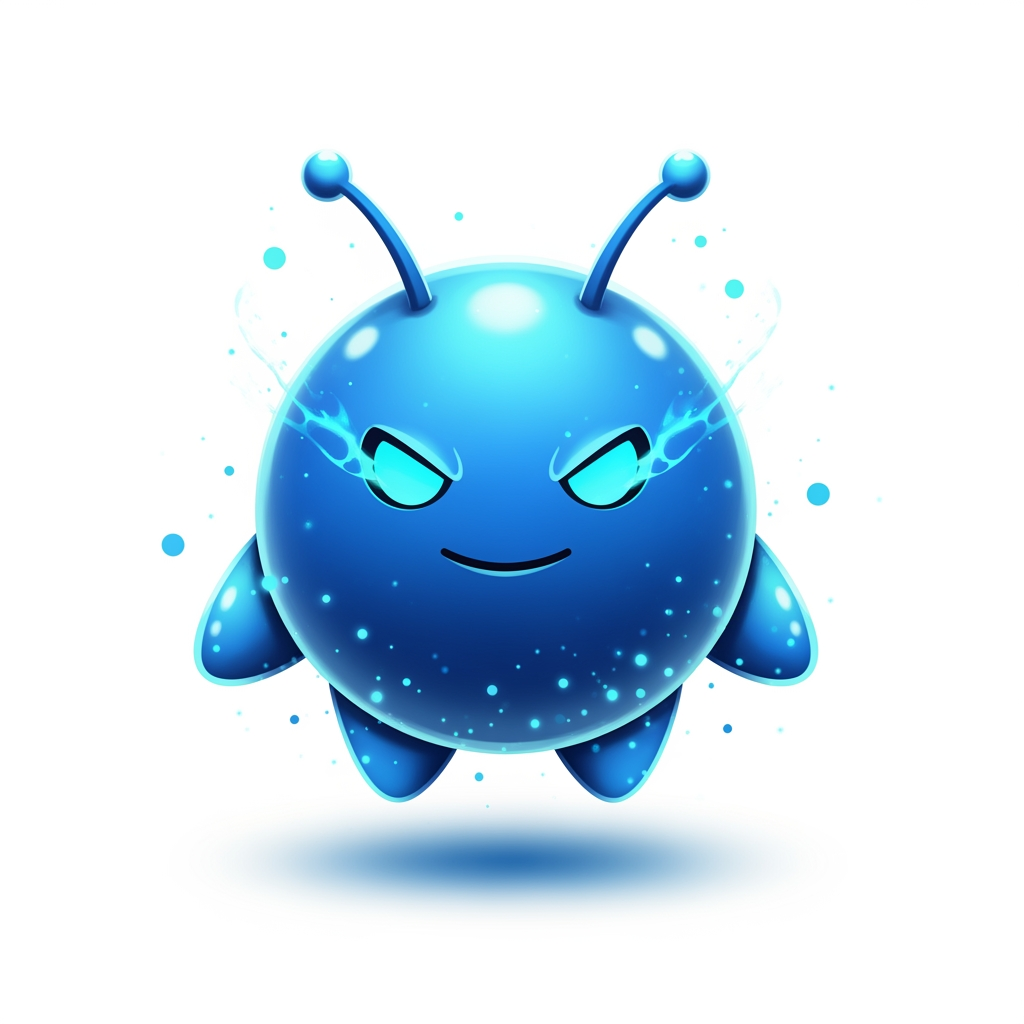 AI Design for Create a world-class premium mascot logo for a professional gaming marketplace.
Design an iconic, perfectly round mythical mascot with an ultra-clean spherical body, tiny floating hands, short legs, and two short antennae. The silhouette must be bold, simple, modern, and instantly recognizable like a premium game icon.
The mascot should feel like a legendary magical companion from a AAA fantasy game.
Balance:
40% adorable
60% powerful
The face is the main focus.
Give it sharp glowing cyan-blue magical eyes with a confident intelligent smile. The expression should radiate calm confidence, hidden power, wisdom, mystery, and heroic charisma without looking evil or aggressive.
Surround the mascot with elegant magical energy, soft glowing particles, subtle aura, cinematic lighting, glossy reflections, soft bloom, and premium highlights.
Color palette:
Electric Cyan, Sky Blue, Azure Blue, Ice Blue, White highlights.
Use smooth premium gradients with glossy crystal-like reflections. The mascot should look luminous, magical, fresh, luxurious, and energetic instead of dark.
Rendering style:
premium esports mascot logo, AAA game branding, premium mobile game icon, soft 3D, vector-inspired, polished digital illustration, bold silhouette, clean curves, expressive face, luxury branding, minimal details, glossy finish, high contrast.
The mascot must immediately communicate rarity, prestige, confidence, intelligence, and legendary status.
No armor.
No clothes.
No weapons.
No wings.
No horns.
No realistic anatomy.
No text.
No letters.
No background.
Transparent background.
The final logo should resemble the mascot of a top-tier gaming company, suitable for website branding, app icon, favicon, and esports identity.