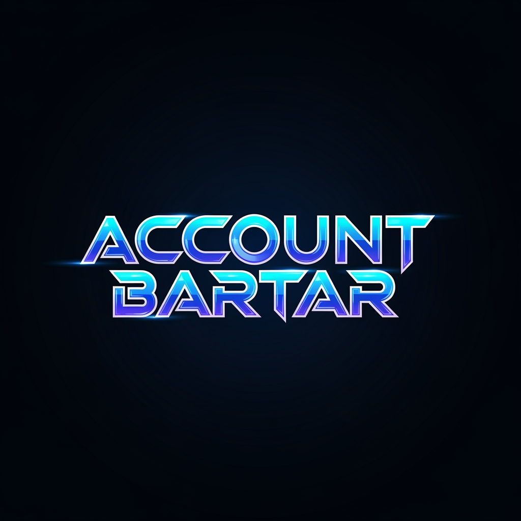 AI Design for Create a premium wordmark logo for "Account Bartar".

Typography only, no icon, no symbol.

Design a custom futuristic typeface that feels like a fusion of gaming, technology and digital commerce.

Clean geometric letterforms, sharp cuts, subtle cyber-tech details, luxury esports branding.

The typography should communicate trust, premium value, security and digital ownership.

Modern startup quality, highly memorable, suitable for marketplace platform branding.

Dark background presentation.

Colors: electric blue, cyan, violet gradient with subtle glow.

Vector design, transparent background.

No mascot, no controller, no shield, no extra icon.

Focus entirely on unique typography.