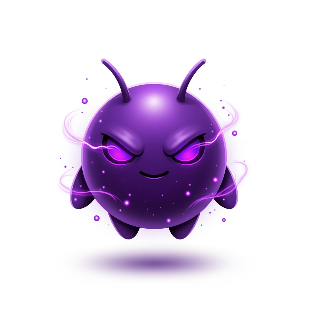 AI Design for Create a world-class premium mascot logo for a professional gaming marketplace.
Design an iconic, perfectly round mythical mascot with an ultra-clean spherical body, tiny floating hands, short legs, and two short antennae. The silhouette must be bold, minimal, instantly recognizable, and suitable for a modern gaming brand.
The mascot should feel like an ultra-rare legendary companion from a AAA fantasy game.
Balance:
40% cute
60% powerful
Its face is the main focus.
Give it glowing arcane violet eyes with a sharp, confident gaze, a subtle fearless smile, and an expression that radiates intelligence, mystery, dominance, and absolute confidence without looking evil or angry.
The character should feel like an ancient magical guardian possessing limitless hidden power.
Surround the body with elegant purple magical energy, soft shadow aura, glowing particles, subtle energy wisps, cinematic rim lighting, premium bloom, glossy reflections, and luxurious lighting.
Use rich Royal Purple, Deep Violet, Indigo, and Lavender gradients inspired by premium fantasy games.
Rendering style:
premium esports mascot logo, modern game icon, polished digital painting, soft 3D, vector-inspired shapes, bold silhouette, smooth curves, high contrast, premium gradients, luxury branding, clean edges, expressive face, iconic proportions, minimal details, professional logo quality.
The mascot must immediately communicate rarity, prestige, confidence, and legendary status.
No armor.
No weapons.
No clothes.
No wings.
No horns.
No monster anatomy.
No realistic body.
No text.
No letters.
No background.
Transparent background.
The final result should look like the official mascot of a billion-dollar gaming company, suitable for website branding, app icon, favicon, merchandise, and esports identity.