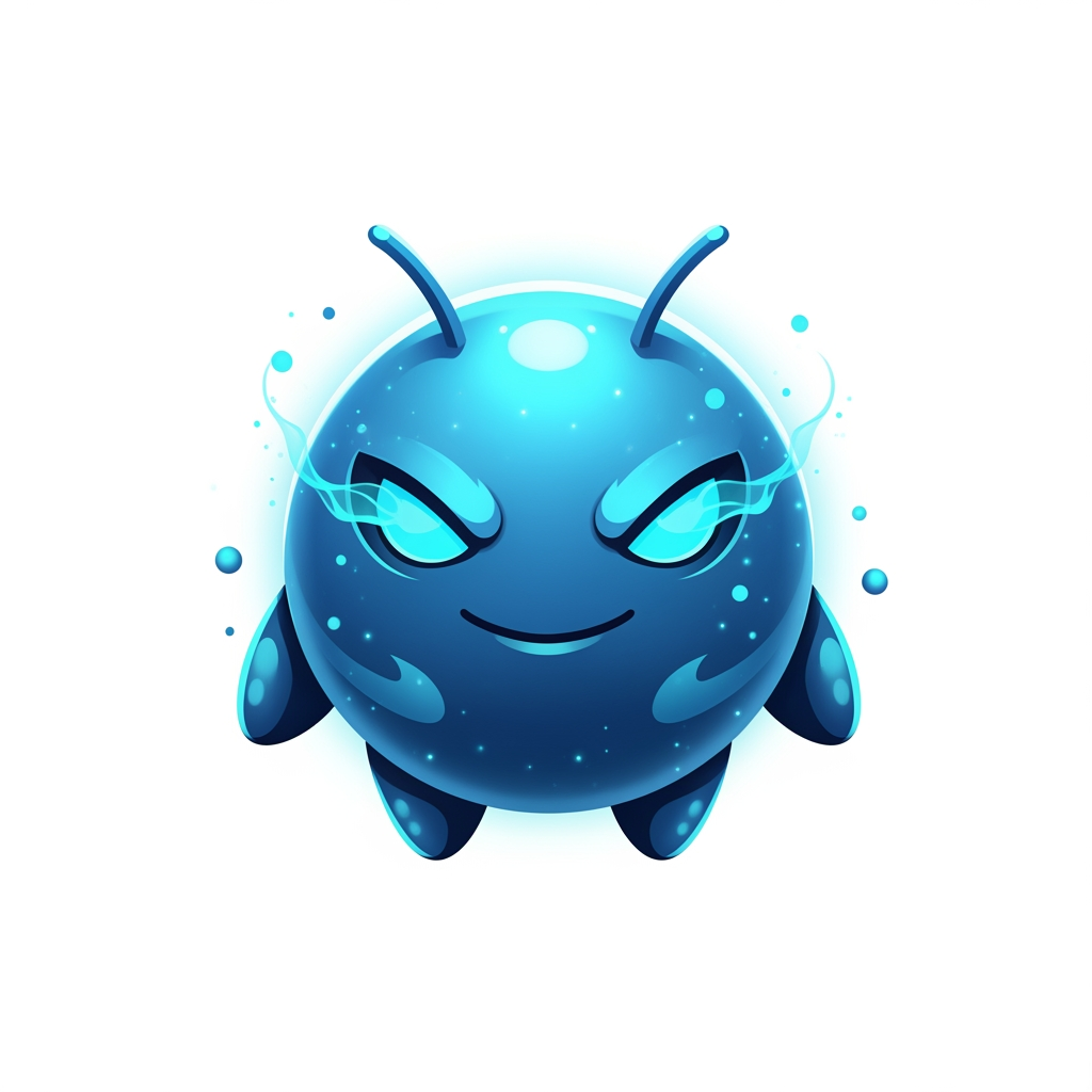 AI Design for Create a world-class premium mascot logo for a professional gaming marketplace.
Design an iconic, perfectly round mythical mascot with an ultra-clean spherical body, tiny floating hands, short legs, and two short antennae. The silhouette must be bold, simple, modern, and instantly recognizable like a premium game icon.
The mascot should feel like a legendary magical companion from a AAA fantasy game.
Balance:
40% adorable
60% powerful
The face is the main focus.
Give it sharp glowing cyan-blue magical eyes with a confident intelligent smile. The expression should radiate calm confidence, hidden power, wisdom, mystery, and heroic charisma without looking evil or aggressive.
Surround the mascot with elegant magical energy, soft glowing particles, subtle aura, cinematic lighting, glossy reflections, soft bloom, and premium highlights.
#29D8FF (Bright Cyan)
#47B5FF (Sky Blue)
#6EE7FF (Ice Cyan)
#FFFFFF (Specular Highlights)
Use smooth premium gradients with glossy crystal-like reflections. The mascot should look luminous, magical, fresh, luxurious, and energetic instead of dark.
Rendering style:
premium esports mascot logo, AAA game branding, premium mobile game icon, soft 3D, vector-inspired, polished digital illustration, bold silhouette, clean curves, expressive face, luxury branding, minimal details, glossy finish, high contrast.
The mascot must immediately communicate rarity, prestige, confidence, intelligence, and legendary status.
No armor.
No clothes.
No weapons.
No wings.
No horns.
No realistic anatomy.
No text.
No letters.
No background.
Transparent background.
The final logo should resemble the mascot of a top-tier gaming company, suitable for website branding, app icon, favicon, and esports identity.
