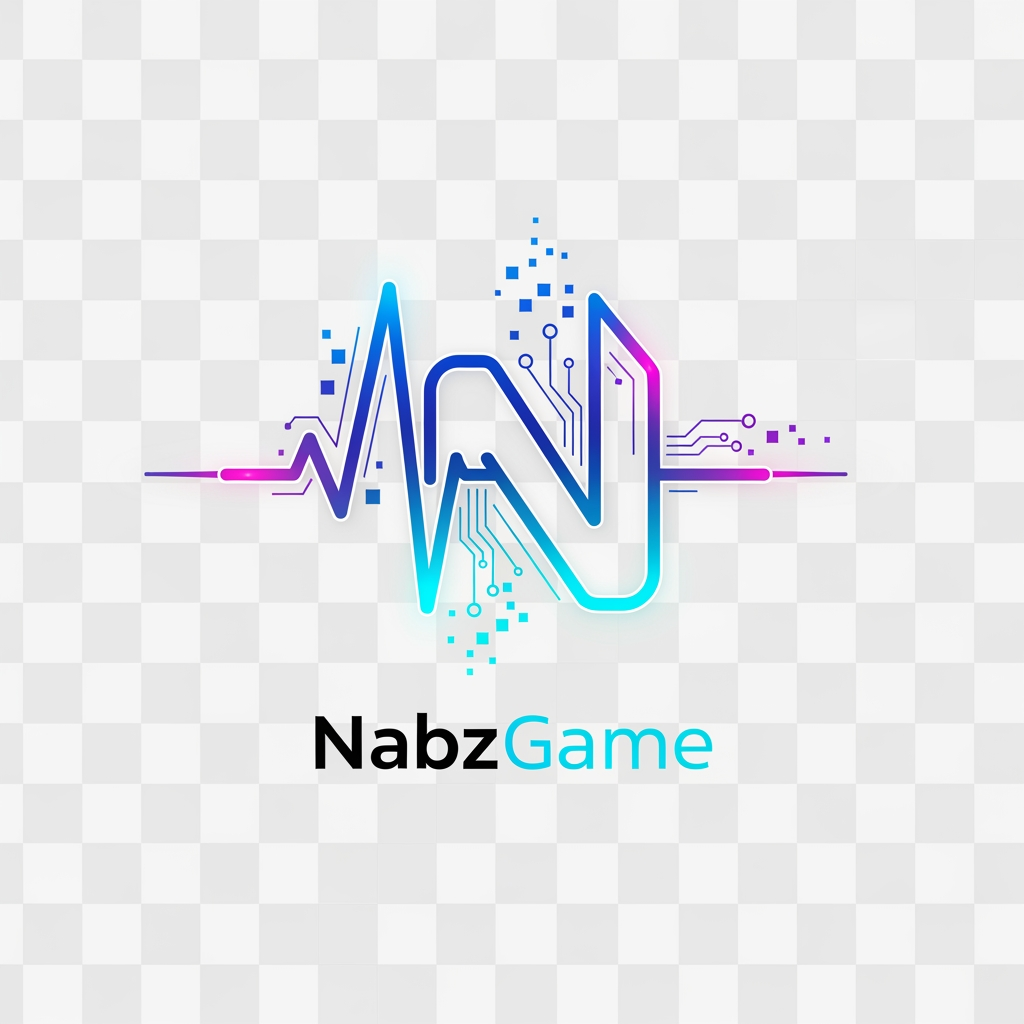 AI Design for Design a premium logo for NabzGame, an online gaming marketplace. The main icon is a futuristic letter N created from a heartbeat pulse line. Integrate subtle gaming elements such as digital energy, pixel particles and cyber accents without using game controllers. Neon cyan, electric blue and magenta glow, minimal vector design, luxury gaming startup branding, iconic symbol, modern esports identity, transparent background.