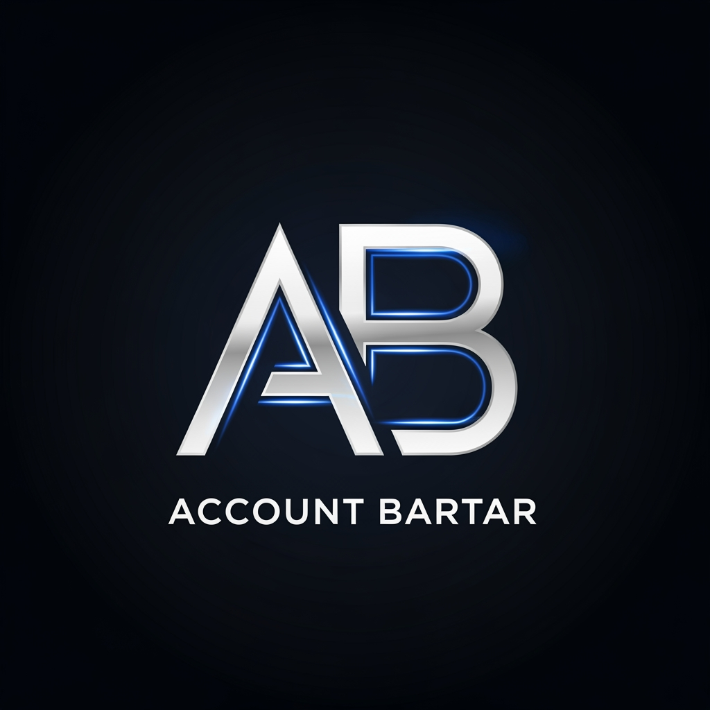AI Design for Design a luxury technology logo for "Account Bartar".
Create an iconic AB monogram with a premium futuristic appearance.
Focus on trust, exclusivity, quality, and digital excellence.
Minimalist geometry, clean vector lines, elegant proportions, subtle glowing accents.
Dark premium background with silver, white, and electric blue highlights.
The logo should feel like a successful global technology company.
No mascot, no shield, no dollar sign, no coins, no gaming controller, no cliché marketplace symbols.
Professional vector branding, highly recognizable and scalable.