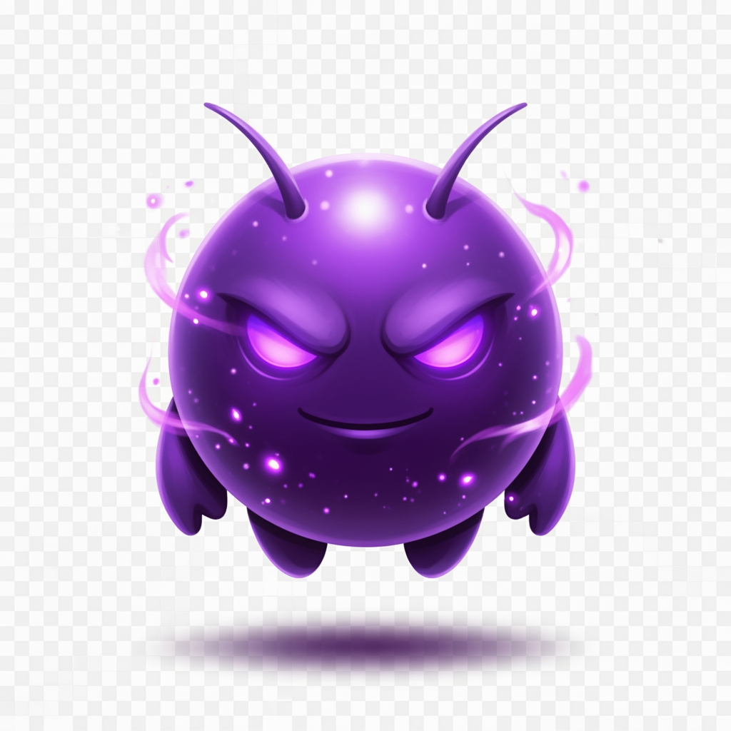 AI Design for Create a world-class premium mascot logo for a professional gaming marketplace.
Design an iconic, perfectly round mythical mascot with an ultra-clean spherical body, tiny floating hands, short legs, and two short antennae. The silhouette must be bold, minimal, instantly recognizable, and suitable for a modern gaming brand.
The mascot should feel like an ultra-rare legendary companion from a AAA fantasy game.
Balance:
40% cute
60% powerful
Its face is the main focus.
Give it glowing arcane violet eyes with a sharp, confident gaze, a subtle fearless smile, and an expression that radiates intelligence, mystery, dominance, and absolute confidence without looking evil or angry.
The character should feel like an ancient magical guardian possessing limitless hidden power.
Surround the body with elegant purple magical energy, soft shadow aura, glowing particles, subtle energy wisps, cinematic rim lighting, premium bloom, glossy reflections, and luxurious lighting.
Use rich Royal Purple, Deep Violet, Indigo, and Lavender gradients inspired by premium fantasy games.
Rendering style:
premium esports mascot logo, modern game icon, polished digital painting, soft 3D, vector-inspired shapes, bold silhouette, smooth curves, high contrast, premium gradients, luxury branding, clean edges, expressive face, iconic proportions, minimal details, professional logo quality.
The mascot must immediately communicate rarity, prestige, confidence, and legendary status.
No armor.
No weapons.
No clothes.
No wings.
No horns.
No monster anatomy.
No realistic body.
No text.
No letters.
No background.
Transparent background.
The final result should look like the official mascot of a billion-dollar gaming company, suitable for website branding, app icon, favicon, merchandise, and esports identity.