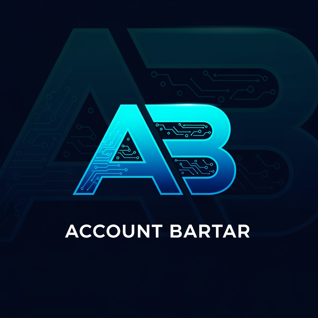 AI Design for Create a premium gaming marketplace logo for "Account Bartar".
Design a futuristic AB monogram using clean geometric shapes and sharp angles.
Incorporate subtle digital circuit details and cyber technology influences.
Neon cyan and deep blue glow on a dark background.
Minimalist vector construction, modern esports aesthetic, highly recognizable branding.
Inspired by elite technology companies and professional gaming platforms.
No game controller, no character, no animal, no weapon, no shield, no dollar sign.
Iconic, scalable, award-winning logo design.