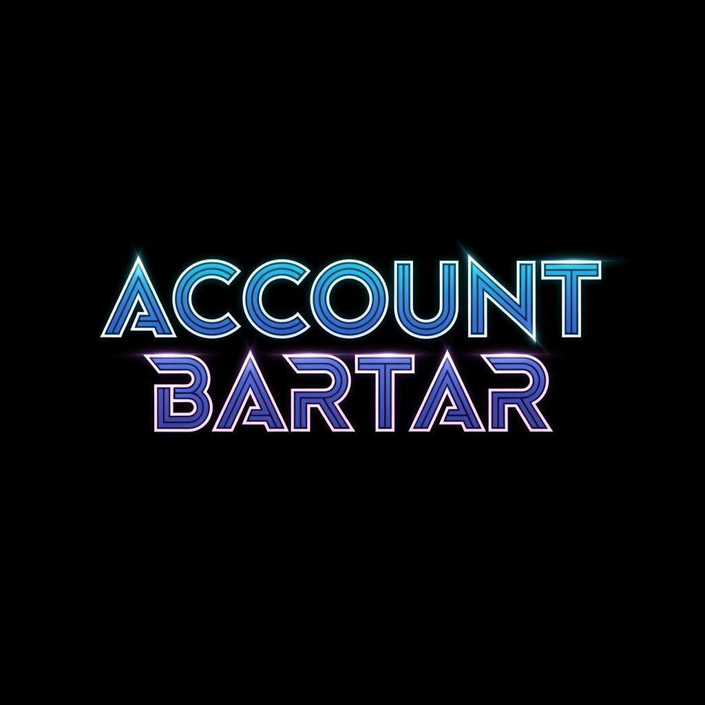 AI Design for Create a world-class custom wordmark logo for "Account Bartar".
Typography only.
Design a unique proprietary typeface exclusively for the brand.
Subtly integrate futuristic gaming aesthetics, digital marketplace identity, and premium technology branding into the letterforms themselves.
Custom-crafted characters with precise geometry, strategic negative space, and memorable visual rhythm.
The wordmark should feel like a billion-dollar global technology company serving gamers and digital asset traders.
Dark background.
Electric blue, cyan, and violet gradient highlights with restrained glow effects.
Ultra-clean vector precision.
No icon, no monogram, no symbol, no mascot, no controller, no shield, no decorative graphics.
The typography itself must be the logo.
Transparent background.