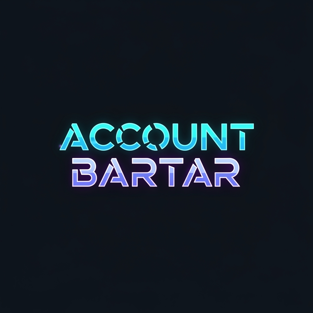 AI Design for Create a premium gaming marketplace wordmark logo for "Account Bartar".
Typography only.
Design a completely custom futuristic typeface for the words "Account Bartar".
The lettering should communicate trust, premium gaming services, secure transactions, digital ownership, and fast account delivery.
Modern esports-inspired typography combined with high-end technology and fintech branding.
Clean geometric construction, sharp cuts, subtle cyber-tech details, balanced spacing, and distinctive character design.
Incorporate unique letter modifications and custom shapes that make the wordmark highly recognizable and ownable as a standalone brand identity.
Dark background presentation.
Electric cyan, neon blue, and subtle violet glow accents.
Minimalist vector design, ultra-clean edges, professional startup quality.
No icon, no monogram, no symbol, no mascot, no controller, no shield, no extra graphics.
Focus entirely on the custom typography of "Account Bartar".
Award-winning branding quality, memorable, scalable, and suitable for a global gaming marketplace platform.
Transparent background.