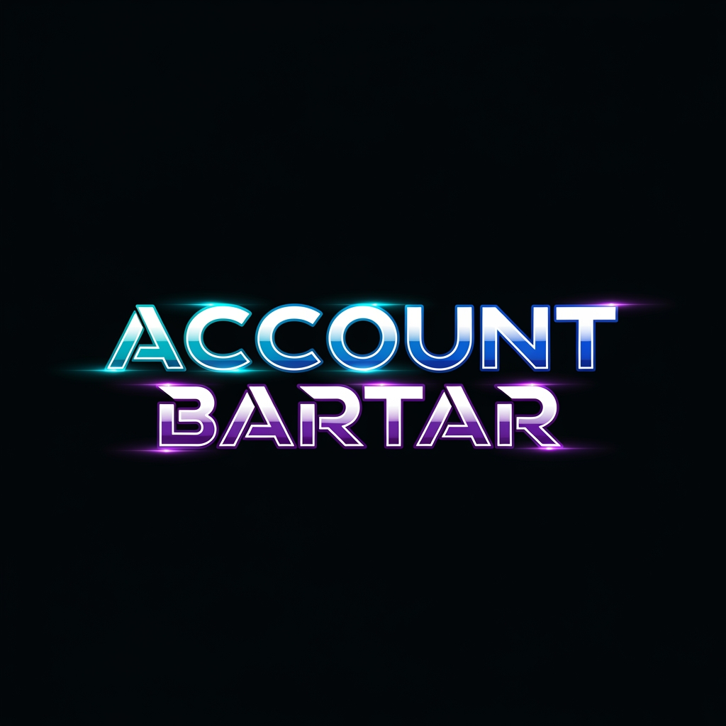 AI Design for Create a world-class custom wordmark logo for "Account Bartar".
Typography only.
Design a unique proprietary typeface exclusively for the brand.
Subtly integrate futuristic gaming aesthetics, digital marketplace identity, and premium technology branding into the letterforms themselves.
Custom-crafted characters with precise geometry, strategic negative space, and memorable visual rhythm.
The wordmark should feel like a billion-dollar global technology company serving gamers and digital asset traders.
Dark background.
Electric blue, cyan, and violet gradient highlights with restrained glow effects.
Ultra-clean vector precision.
No icon, no monogram, no symbol, no mascot, no controller, no shield, no decorative graphics.
The typography itself must be the logo.
Transparent background.