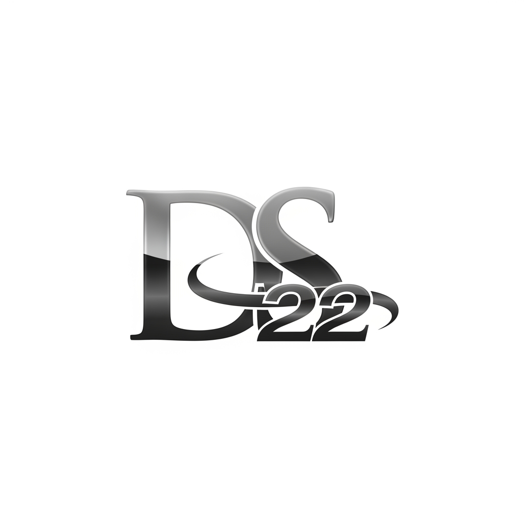 AI Design for ahora genera un logo donde se lea DS y 22 a la vez fusionados