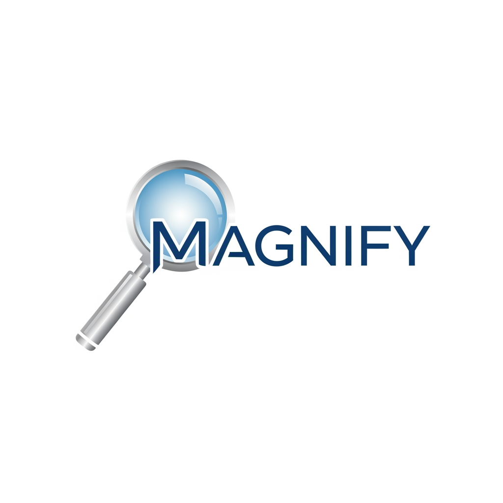 AI Design for create an logo my company name is magnify