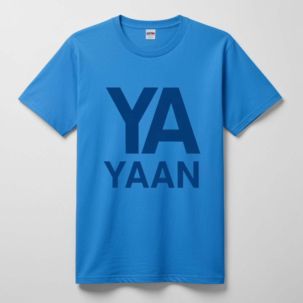 AI Design for Yaan. Is tamil word which means I or me. Make an creative c Casual t shirt.make me a cool logo mixing the letter