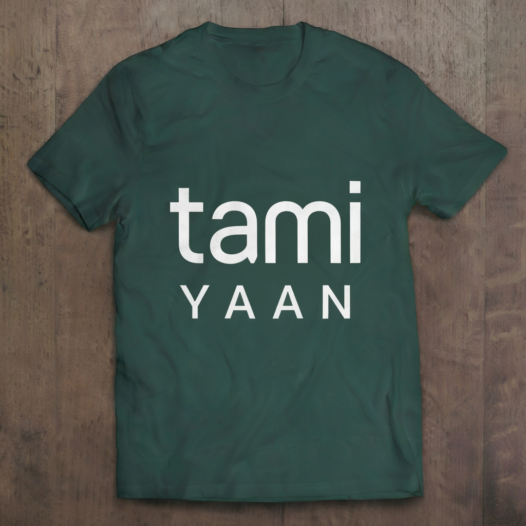 AI Design for Yaan. Is tami word which More of a logo typemeans I or me. Make an creative c Casual t shirt.make me a cool logo mixing the letter