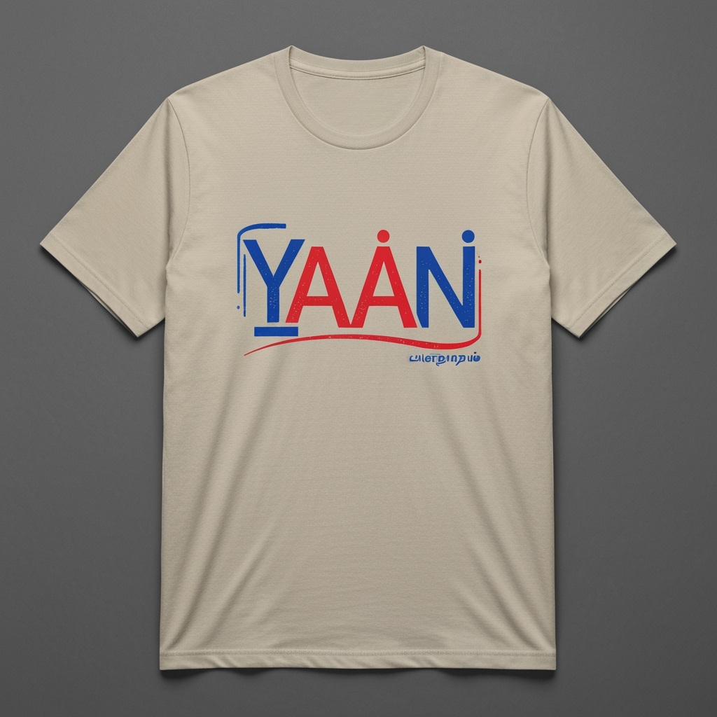 AI Design for Yaan. Is tamil word which means I or me. Make an creative c Casual t shirt.make me a cool logo mixing the letter