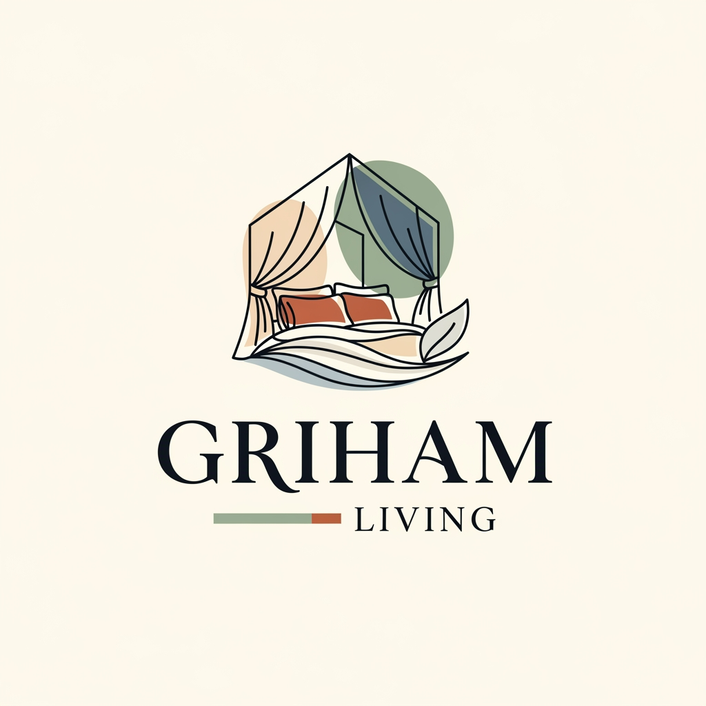AI Design for logo for brand name Griham Living category bedsheets dohar etc