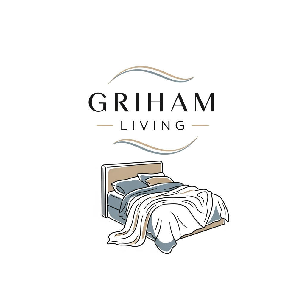 AI Design for create a logo brand name griham living categary in bedsheet dohar etc