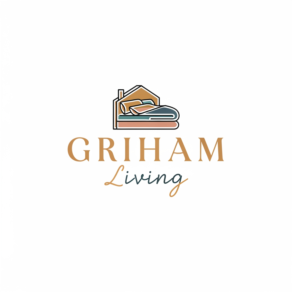 AI Design for create a logo brand name griham living categary in bedsheet dohar etc