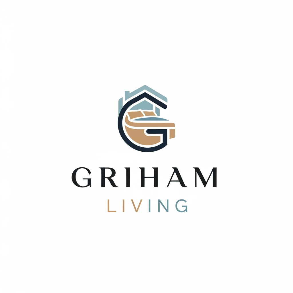 AI Design for logo for brand name Griham Living category bedsheets dohar etc