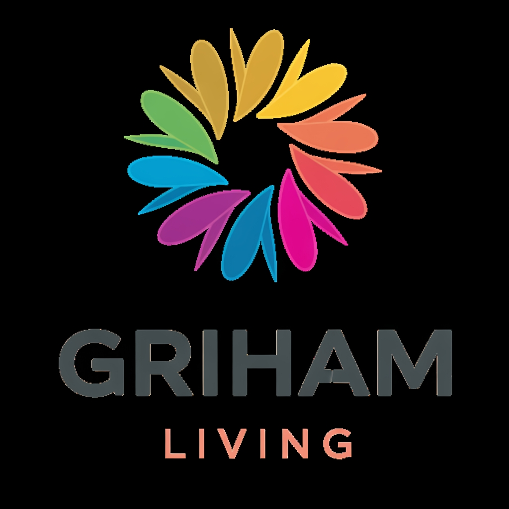 AI Design for brand name griham living make a logo category bedsheet dohar etc use bright colours