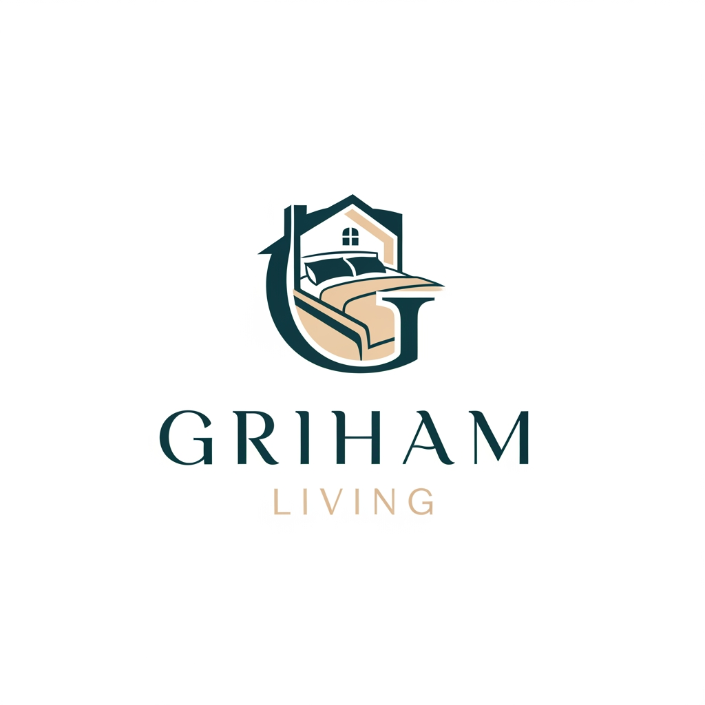 AI Design for logo for brand name Griham Living category bedsheets dohar etc