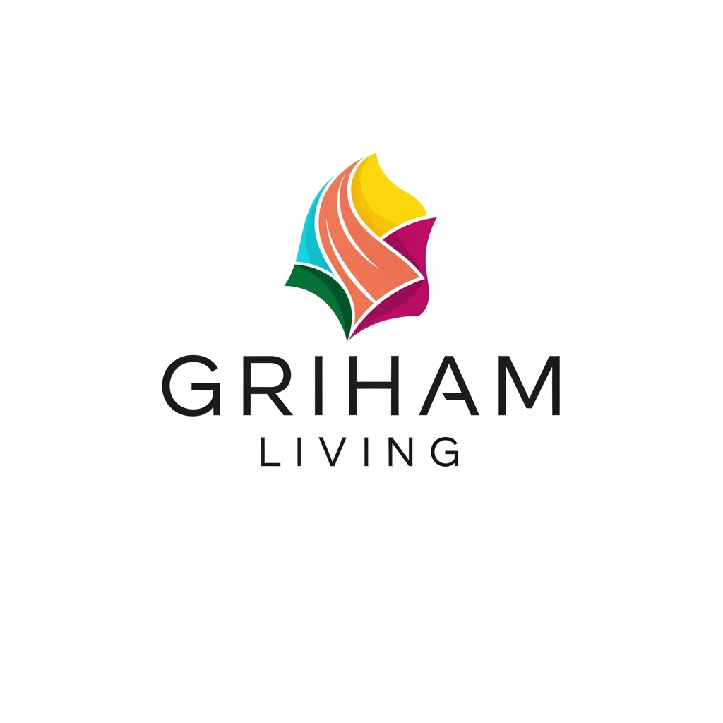 AI Design for brand name griham living make a logo category bedsheet dohar etc use bright colours