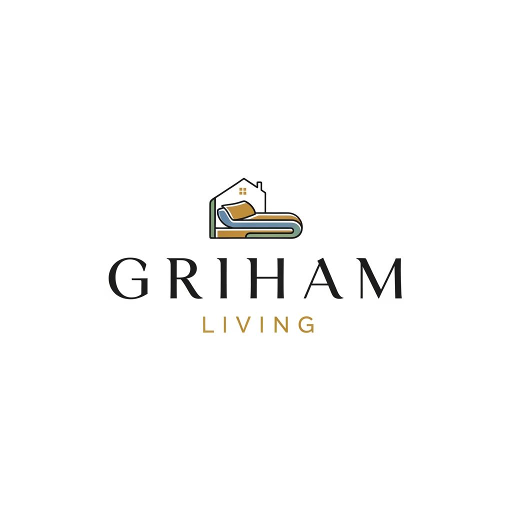 AI Design for create a logo brand name griham living categary in bedsheet dohar etc