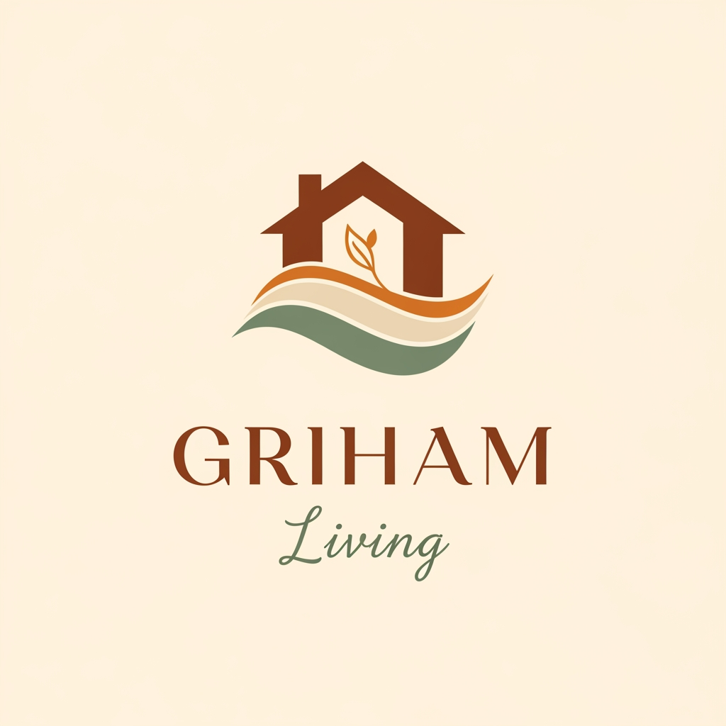 AI Design for create a logo brand name griham living categary in bedsheet dohar etc creative