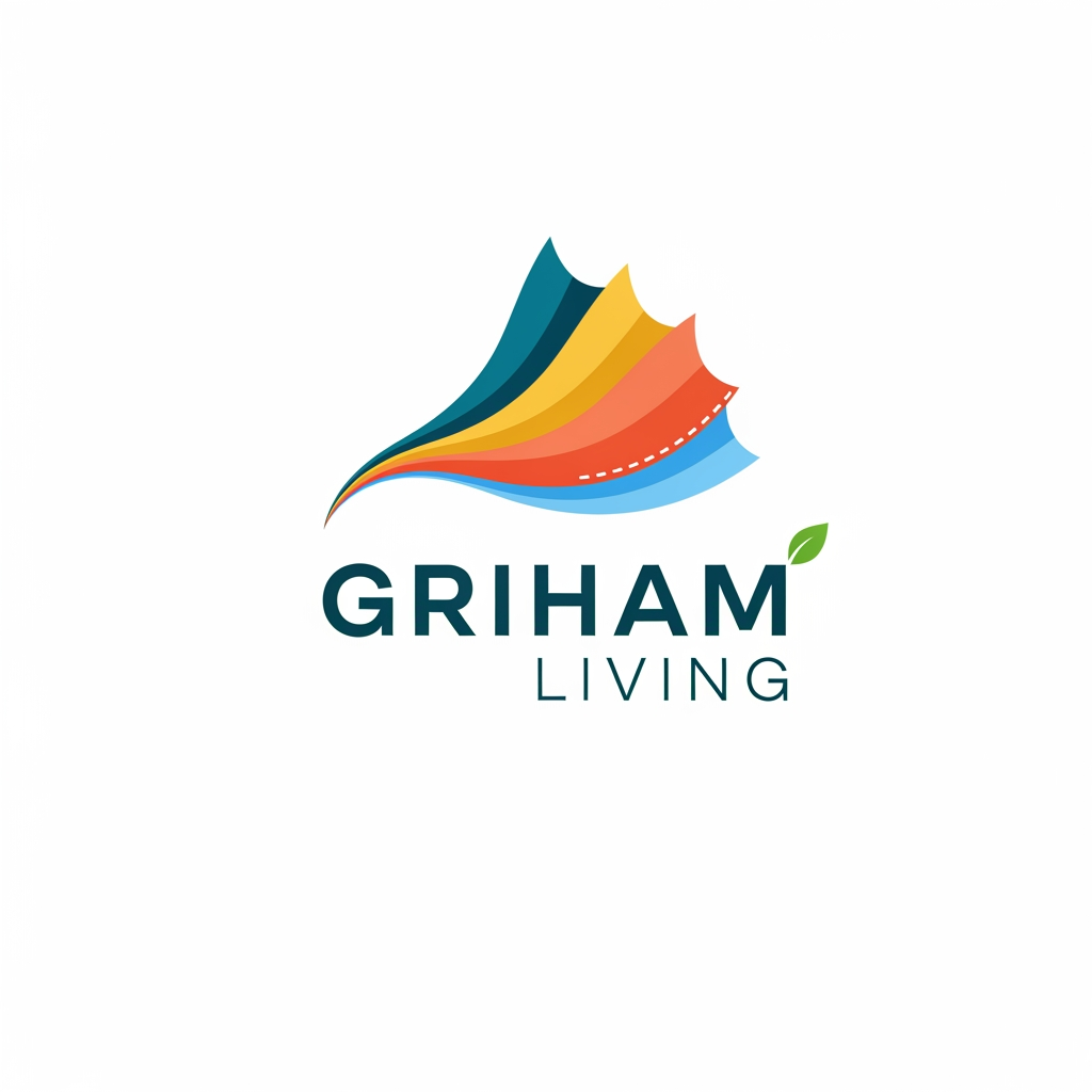 AI Design for brand name griham living make a logo category bedsheet dohar etc use bright colours