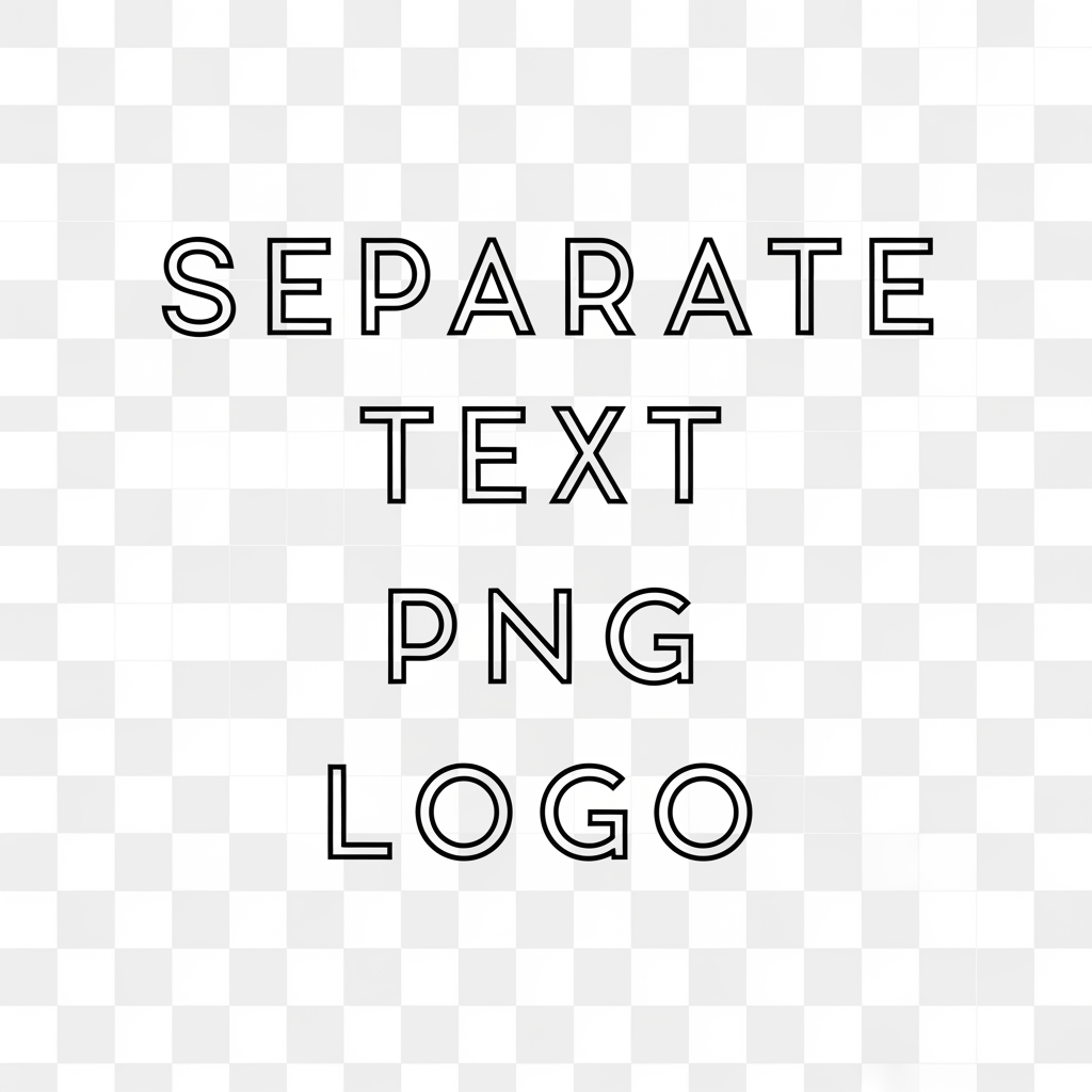 MAKE THIS INTO SEPERATE TEXT PNG LOGO ALL IS SEPERATED IN PNG