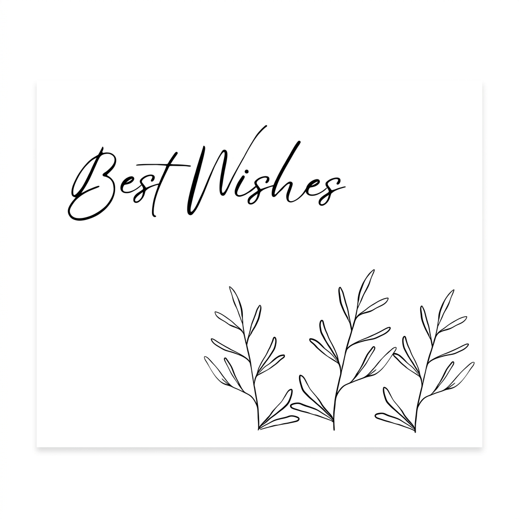 AI Design for crete this picture size 4 inch width and 3 inche hight picture high resolution 4k no background i need only text of best wishes and three floral design removing area no need