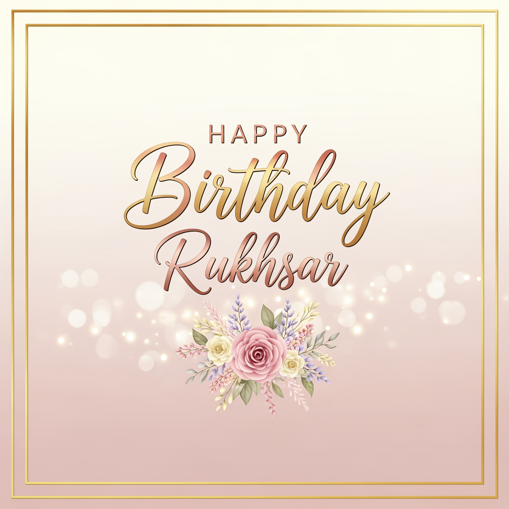 AI Design for Happy birthday rukhsar create design 3 by 7 inches