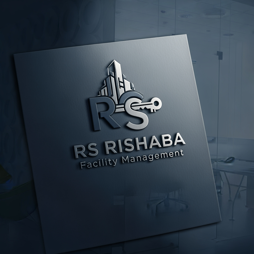 AI Design for creat hd 4k quality logo for company of RS RISHABA . it is a facility management company .professional and formal to past in bussines card