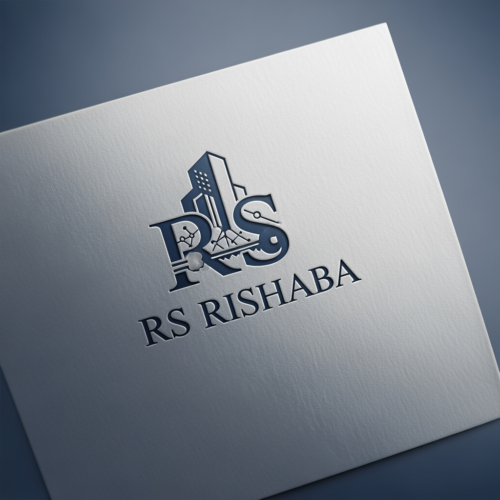 AI Design for creat hd 4k quality logo for company of RS RISHABA . it is a facility management company .professional and formal to past in bussines card
