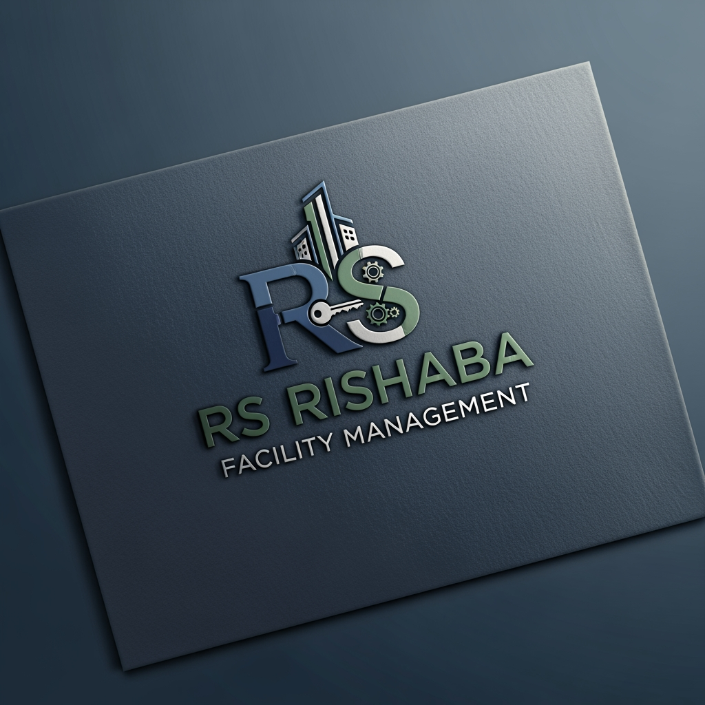 AI Design for creat hd 4k quality logo for company of RS RISHABA . it is a facility management company .professional and formal to past in bussines card