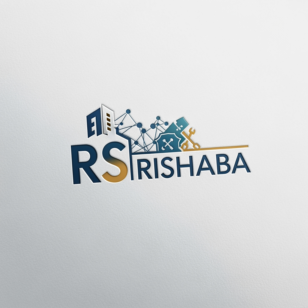 AI Design for creat hd 4k quality logo for company of RS RISHABA . it is a facility management company .professional and formal to past in bussines card