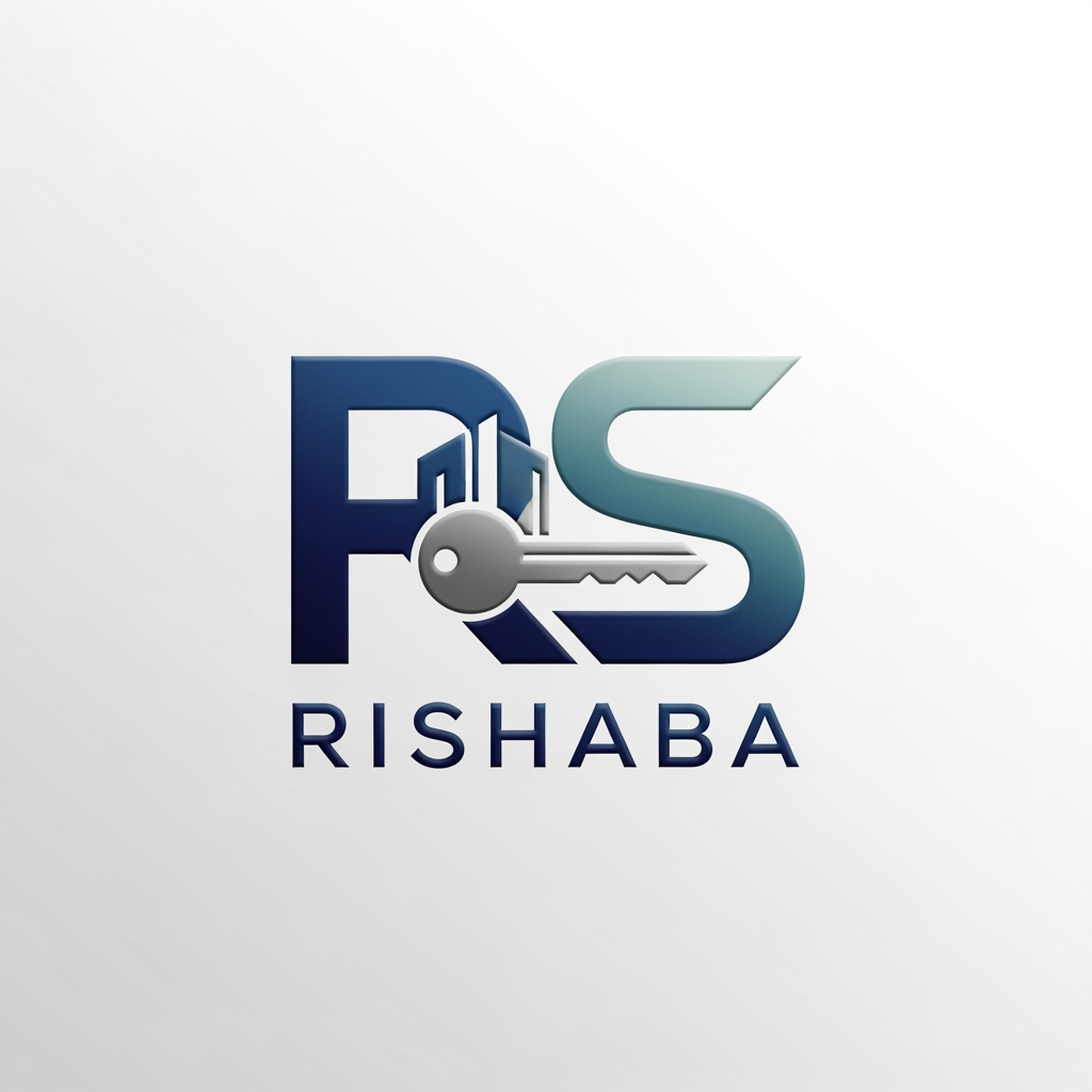 AI Design for creat hd 4k quality logo for company of RS RISHABA . it is a facility management company .professional and formal to past in bussines card
