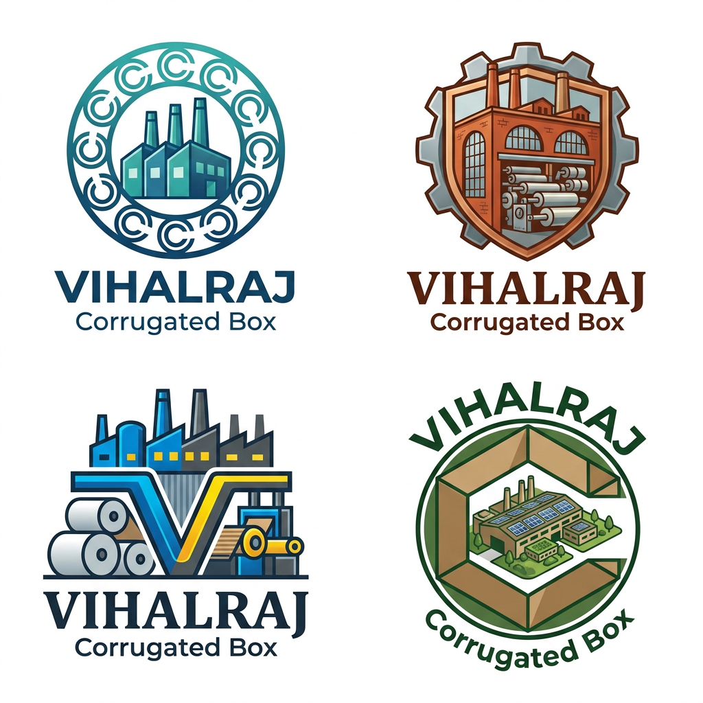 AI Design for ye meri brand ka logo he aap muje kuch alah logo desihn kr ke do mere ko box ki factries che