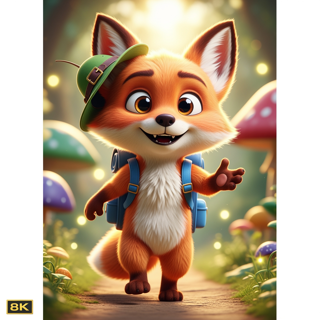 AI Design for Make me a singel character images that will make the kids continue the video when they see them and the characters will be in Ultra HD quality 8K hyper realistic. size 9.16
