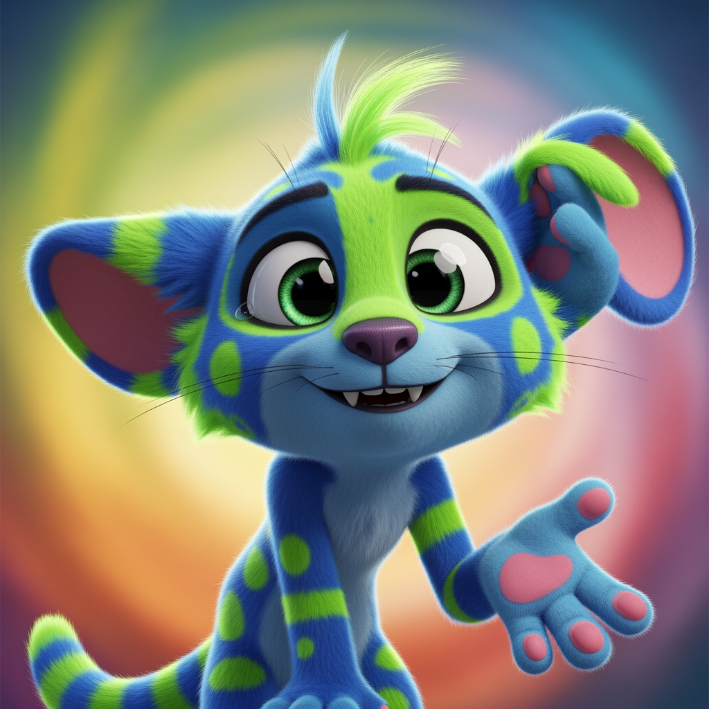AI Design for Make me a singel character images that will make the kids continue the video when they see them and the characters will be in Ultra HD quality 8K hyper realistic. size 9.16