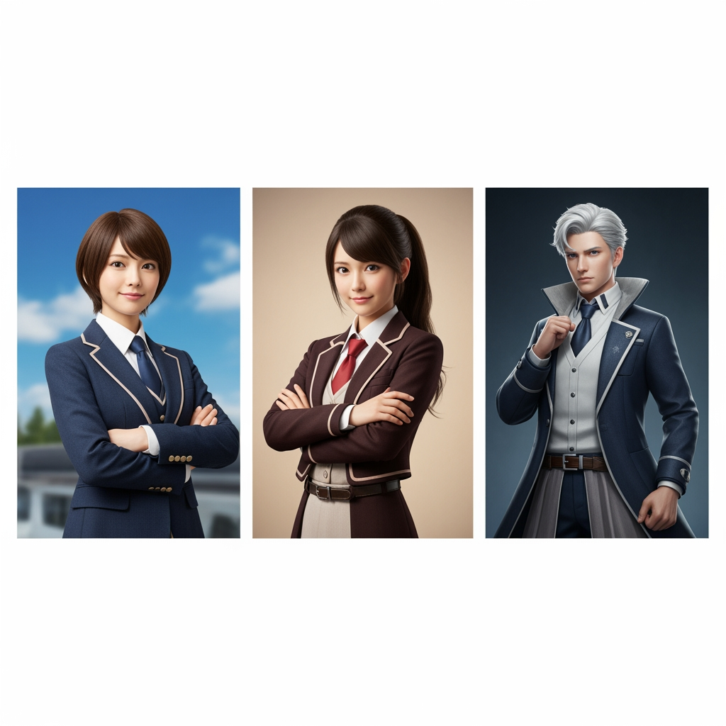 AI Design for Make me three character images that will make the kids continue the video when they see them and the characters will be in Ultra HD quality 8K hyper realistic. size 9.16