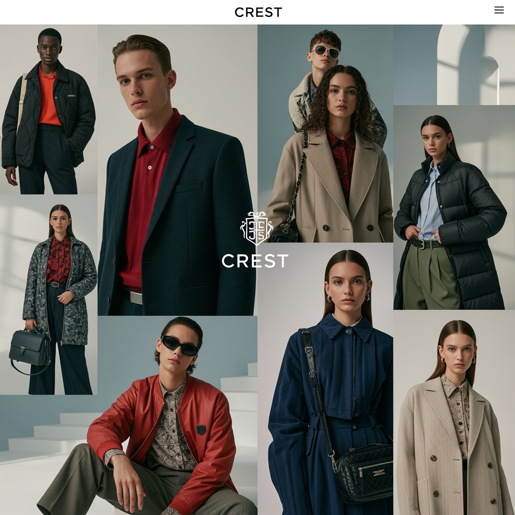 AI Design for my brand name is CREST and i want to design a best looking luxury and asthetic at the same time we are a premium brand of genz clothing we are a ecommerce brand