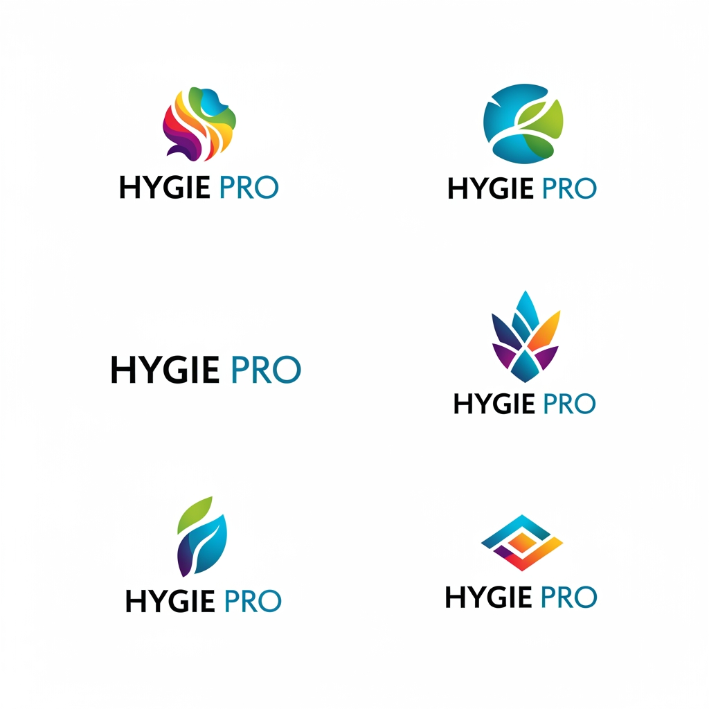 AI Design for Design a world-class, award-winning brand logo for a premium homecare and hygiene company named "HYGIE PRO". IMPORTANT: The logo must instantly communicate: VISIBLE HYGIENE DEEP CLEANING TRUST HOME CARE PROFESSIONAL RESULTS Core Brand Story: Hygie Pro transforms dirty, contaminated surfaces into visibly clean, hygienic spaces. The logo should represent transformation, cleanliness revealed, and healthy living. Design Language: - Premium FMCG brand - Modern European branding - Minimalist - Bold shelf impact - Instantly recognizable - Trademark-worthy - Works globally - Simple enough to recognize from 10 meters away Style References: Nike, Apple, Dyson, Sonos, Unilever-level brand thinking Typography: Custom premium sans-serif Modern Wide spacing High-end FMCG feel Consumer Reaction Goal: When someone sees the logo for the first time they should think: "This brand makes my home cleaner, safer, and more hygienic." Deliver: 5 completely different logo concepts. Each concept must have a clear meaning and strategic rationale. Focus on symbolism and emotional impact rather than decorative graphics. Professional vector logo presentation, brand identity case-study style, clean white background, logo only.