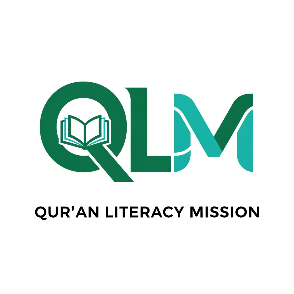 AI Design for Create a modern and timeless monogram logo for QLM (Qur'an Literacy Mission), an educational and spiritual mission dedicated to empowering illiterate women through Qur'anic literacy and Islamic practices. Design Q, L, and M as a harmonious and balanced monogram, with the Q acting as a protective enclosing form. Integrate a simple open Qur'an icon naturally into the letters to symbolise knowledge, learning, and guidance. Keep the design clean, iconic, and scalable, suitable for use across brochures, centre signboards, certificates, social media, uniforms, and sub-programmes conducted under QLM. Use a flat colour palette of Deep Emerald Green (#0E5E35) and Turquoise (#1FB6B8), inspired by but distinct from the FGV brand. Avoid gradients, shadows, and excessive details. Do not use mother-and-child silhouettes, crescent moons, or stars. Use a bold geometric style with professional typography such as Montserrat SemiBold or Poppins Medium. Place the full name “QUR'AN LITERACY MISSION” beneath the monogram in uppercase with moderate letter spacing, similar to the visual hierarchy of the FGV logo. The final logo should convey knowledge, growth, guidance, and community, while remaining versatile enough to support multiple QLM centres and programmes without requiring separate identities. Use a transparent background and ensure the design remains recognisable even when used without the full text. Inspired by the simplicity and visual hierarchy of the FGV logo, create a combination mark that feels institutional, memorable, and suitable for a long-term mission rather than a temporary programme.