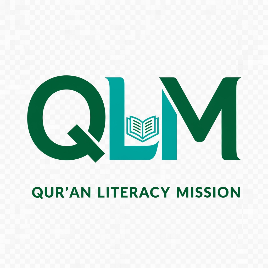 AI Design for Create a modern and timeless monogram logo for QLM (Qur'an Literacy Mission), an educational and spiritual mission dedicated to empowering illiterate women through Qur'anic literacy and Islamic practices. Design Q, L, and M as a harmonious and balanced monogram, with the Q acting as a protective enclosing form. Integrate a simple open Qur'an icon naturally into the letters to symbolise knowledge, learning, and guidance. Keep the design clean, iconic, and scalable, suitable for use across brochures, centre signboards, certificates, social media, uniforms, and sub-programmes conducted under QLM. Use a flat colour palette of Deep Emerald Green (#0E5E35) and Turquoise (#1FB6B8), inspired by but distinct from the FGV brand. Avoid gradients, shadows, and excessive details. Do not use mother-and-child silhouettes, crescent moons, or stars. Use a bold geometric style with professional typography such as Montserrat SemiBold or Poppins Medium. Place the full name “QUR'AN LITERACY MISSION” beneath the monogram in uppercase with moderate letter spacing, similar to the visual hierarchy of the FGV logo. The final logo should convey knowledge, growth, guidance, and community, while remaining versatile enough to support multiple QLM centres and programmes without requiring separate identities. Use a transparent background and ensure the design remains recognisable even when used without the full text. Inspired by the simplicity and visual hierarchy of the FGV logo, create a combination mark that feels institutional, memorable, and suitable for a long-term mission rather than a temporary programme.