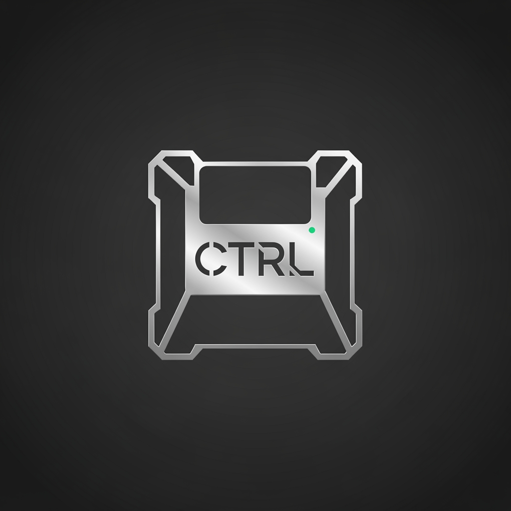AI Design for A premium corporate logo design for a luxury fintech firm named "CTRL Investment Ventures". The logo features the text "CTRL" inside a sleek, abstract, minimalist geometric square container, mimicking a high-end stylized keyboard switch cap with sharp angles and clean lines. Modern geometric sans-serif typography. High-end, sophisticated financial club aesthetic. Color palette: deep matte charcoal grey background, platinum silver/brushed steel icon frames, with a subtle tiny dot accent of mint emerald green. Flat vector graphic, clean corporate identity, studio lighting, isolated on solid dark background, no realistic photorealism, purely professional brand identity design
make this as a investment firm logo simple and 1d logo