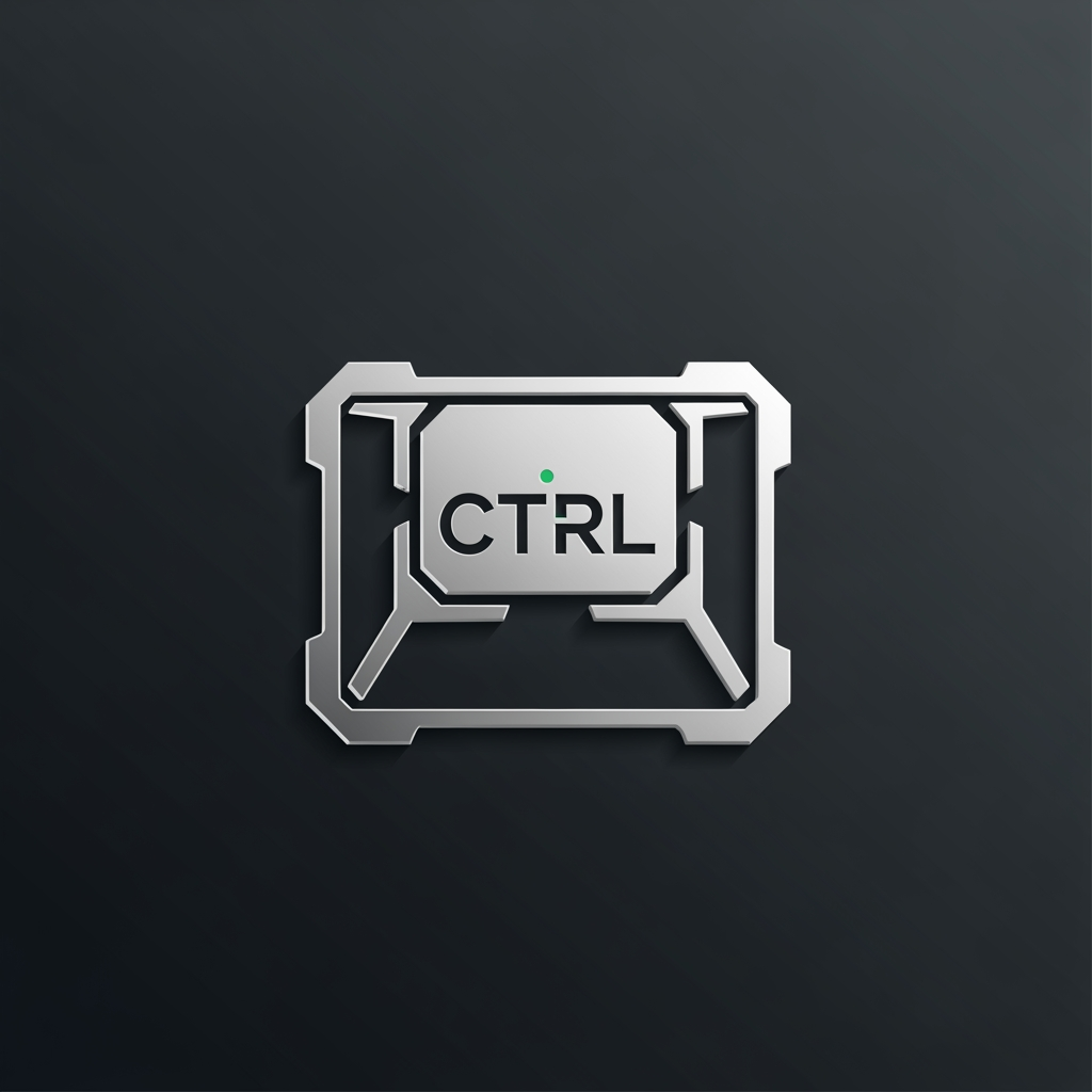 AI Design for A premium corporate logo design for a luxury fintech firm named "CTRL Investment Ventures". The logo features the text "CTRL" inside a sleek, abstract, minimalist geometric square container, mimicking a high-end stylized keyboard switch cap with sharp angles and clean lines. Modern geometric sans-serif typography. High-end, sophisticated financial club aesthetic. Color palette: deep matte charcoal grey background, platinum silver/brushed steel icon frames, with a subtle tiny dot accent of mint emerald green. Flat vector graphic, clean corporate identity, studio lighting, isolated on solid dark background, no realistic photorealism, purely professional brand identity design
make this as a investment firm logo simple and 1d logo