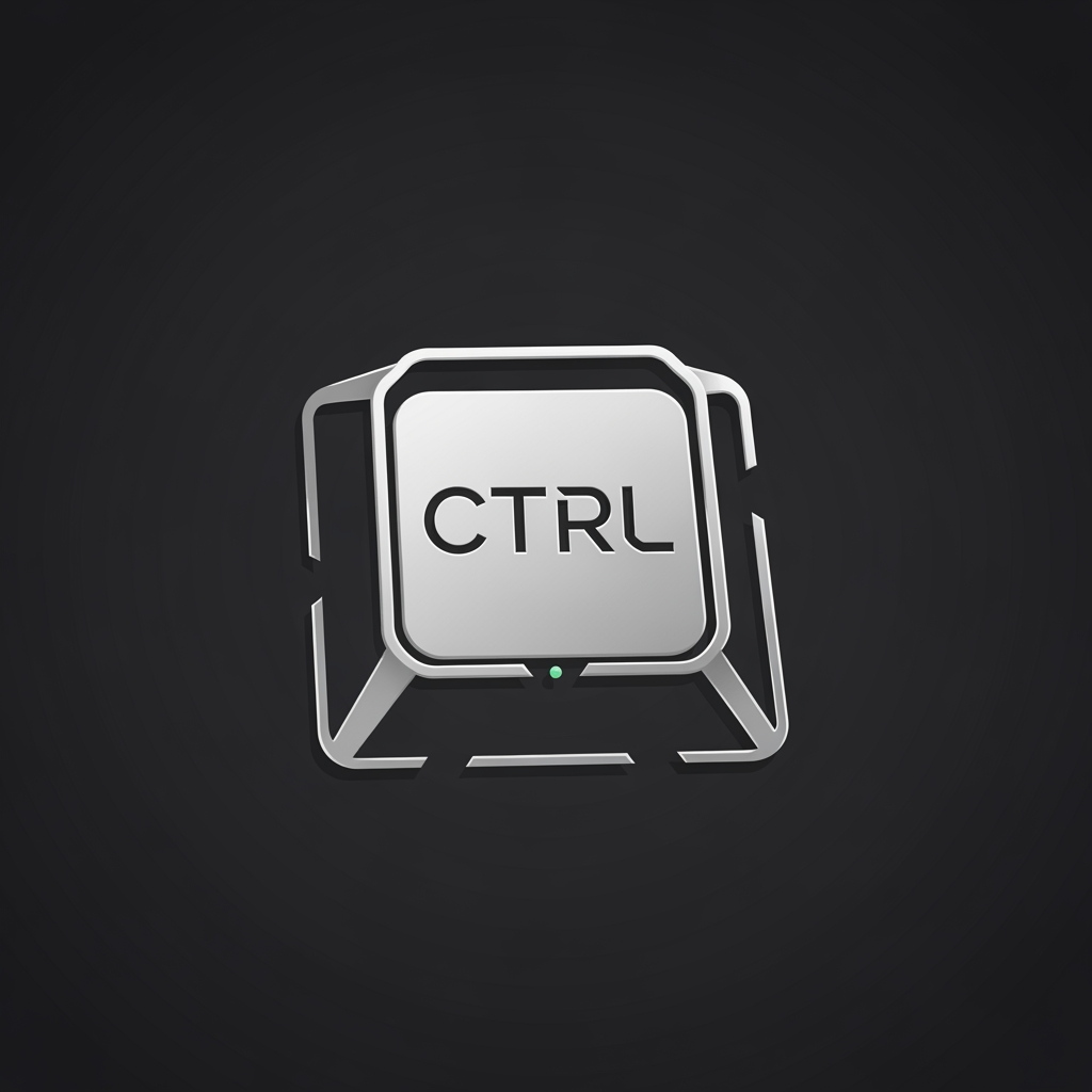 AI Design for A premium corporate logo design for a luxury fintech firm named "CTRL Investment Ventures". The logo features the text "CTRL" inside a sleek, abstract, minimalist geometric square container, mimicking a high-end stylized keyboard switch cap with sharp angles and clean lines. Modern geometric sans-serif typography. High-end, sophisticated financial club aesthetic. Color palette: deep matte charcoal grey background, platinum silver/brushed steel icon frames, with a subtle tiny dot accent of mint emerald green. Flat vector graphic, clean corporate identity, studio lighting, isolated on solid dark background, no realistic photorealism, purely professional brand identity design