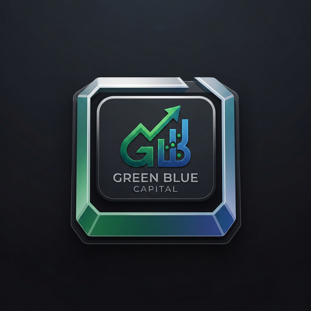 AI Design for make this as a investment firm logo simple and investing in green and blue shade and color make more and make it minimalstic