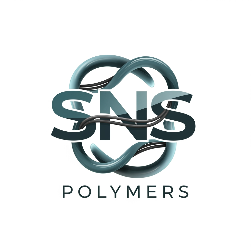 AI Design for create a logo for my polymer company named SNS polymers, make the logo unique. change any other prompts for designing add some rubber like reference in the logo