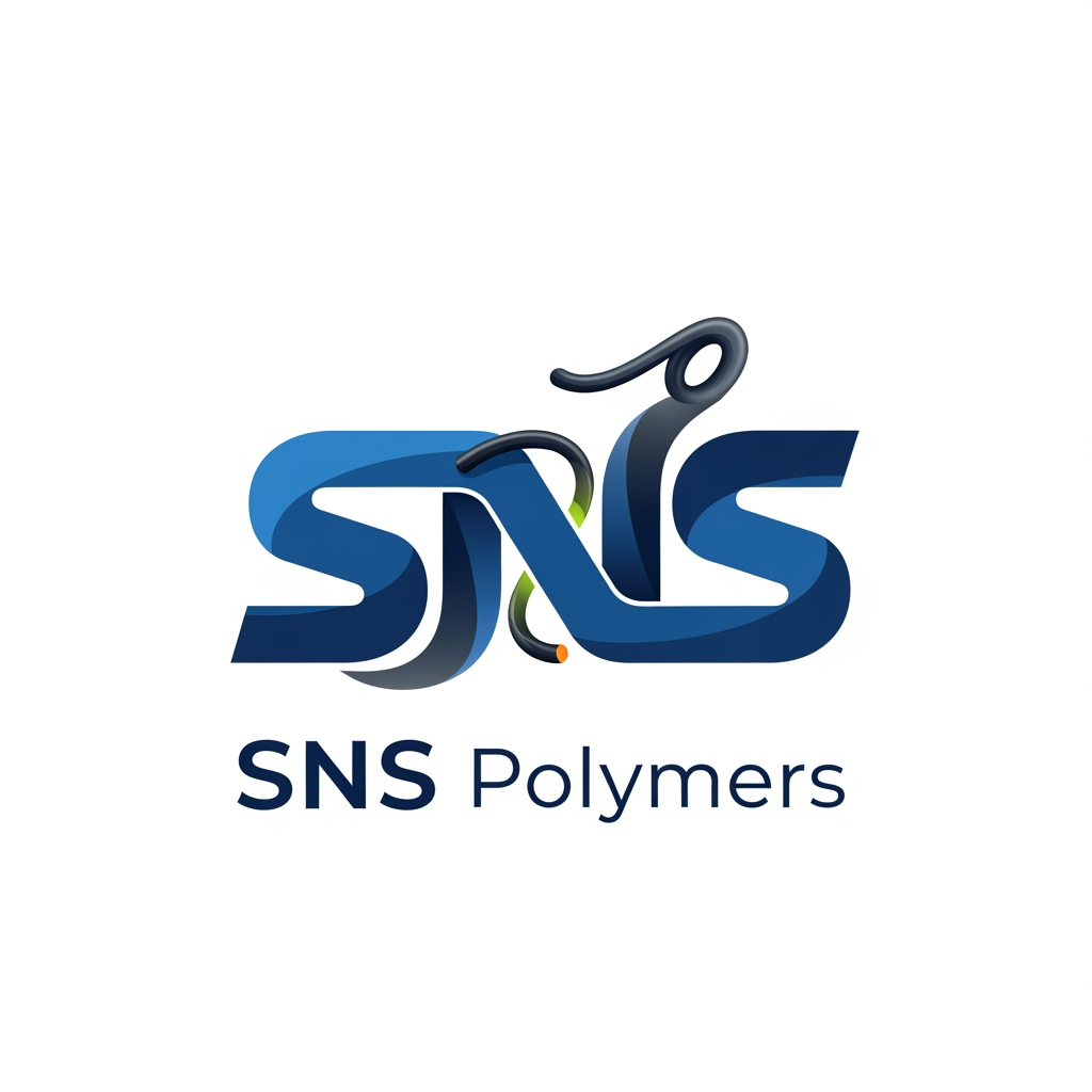 AI Design for create a logo for my polymer company named SNS polymers, make the logo unique. change any other prompts for designing add some rubber like reference in the logo
