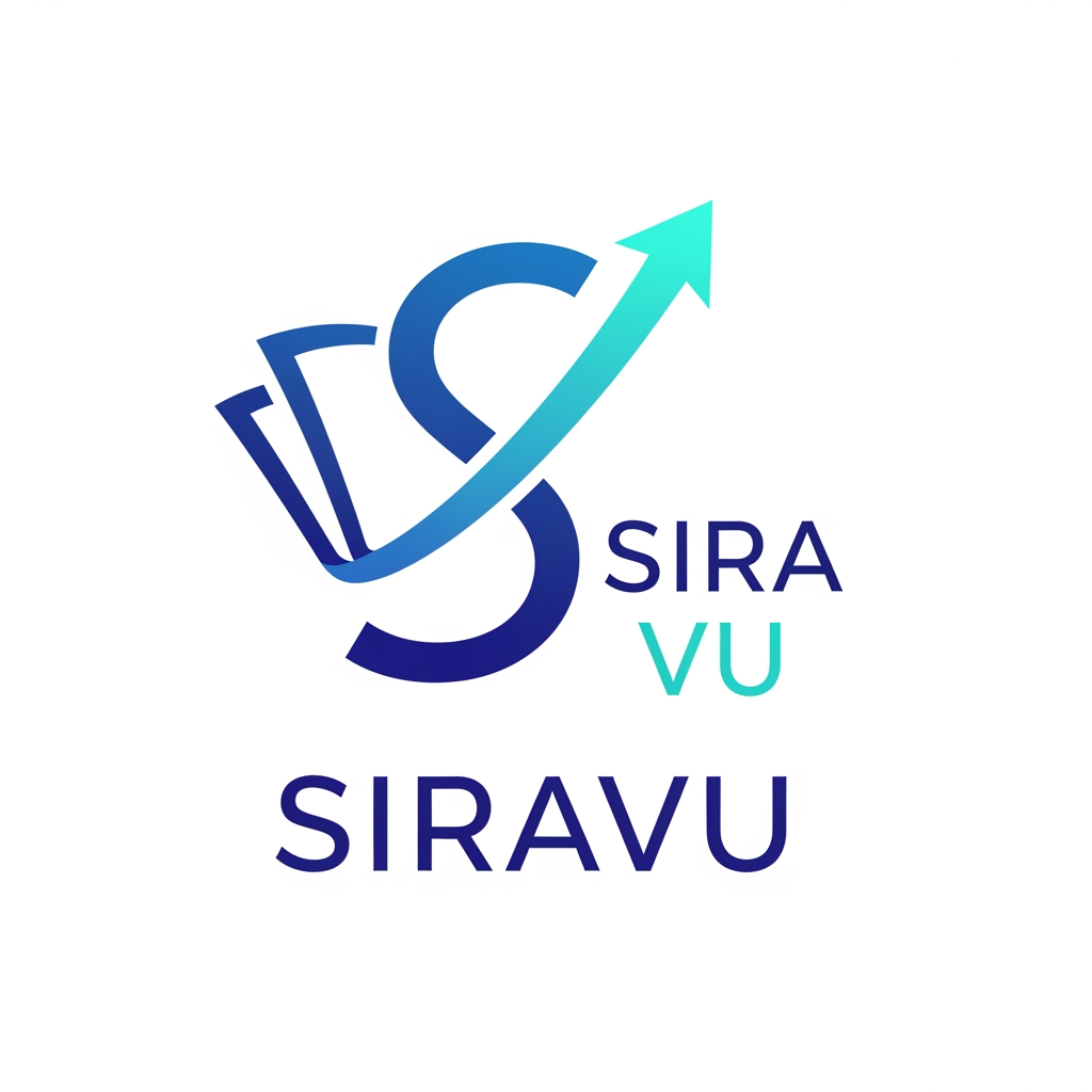 AI Design for I want to design a logo for a CV builder app called Siravu. The "Sira" part means "biography" in Arabic and represents the user's resume, while the "Vu" part means "vision" or "looking towards the future.