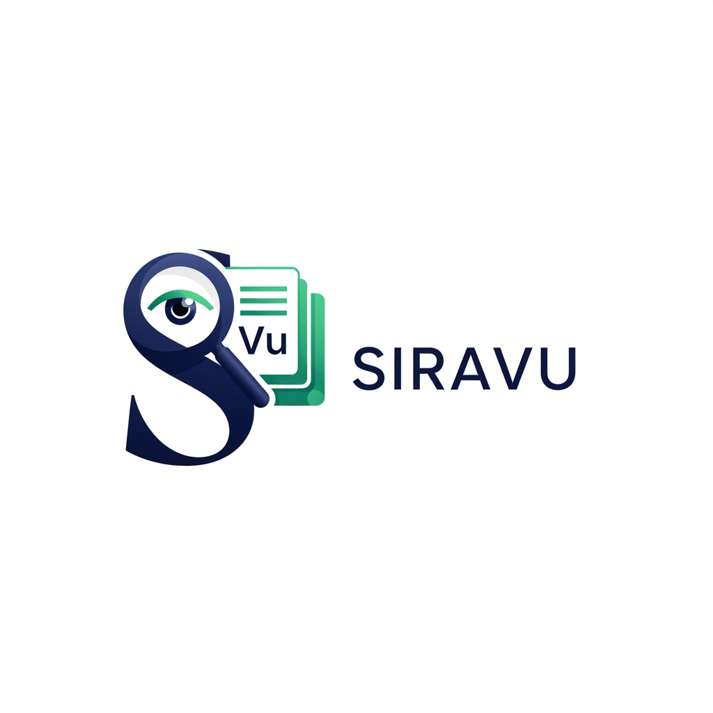 AI Design for I want to design a logo for a CV builder app called Siravu. The "Sira" part means "biography" in Arabic and represents the user's resume, while the "Vu" part means "vision" or "looking towards the future.